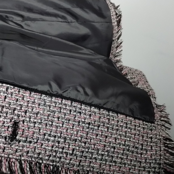 Karl Lagerfeld tweed blazer size 6 pink black - Picture 8 of 10